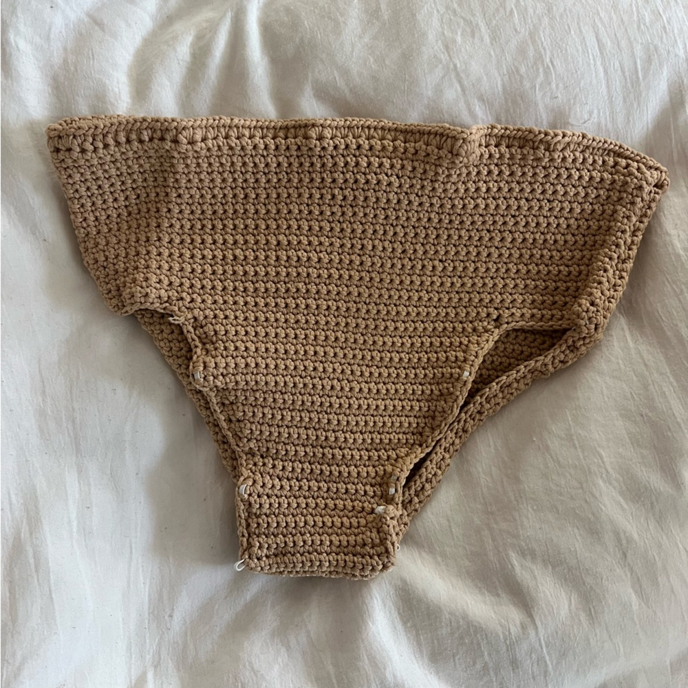 Handmade Crocheted Tan Bikini Bottoms